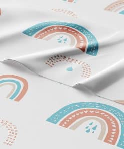 Juego de sábanas de 4 piezas para reina con arcoíris -