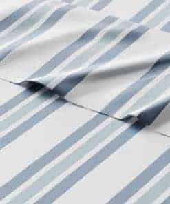 Juego de Sábanas Queen de 4 Piezas para -Azul con Rayas