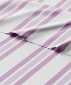 Juego de sábanas de 4 piezas para niños de rayas rosas