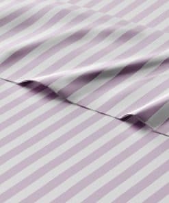 Juego de Sábanas Queen de 4 Piezas con Rayas Rosas para