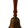 Campana de latón náutica antigua con mango de madera 5.5" -