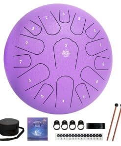 Yasisid Tambor de Lengua de Acero 12 Pulgadas 15 Notas