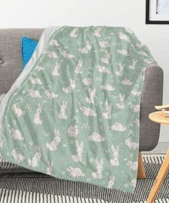 Manta de Pascua de lujo suave Conejito lindo Flor de