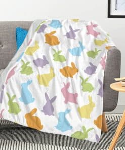 Manta de Primavera Suave de Lujo de Conejito Colorido Lindo