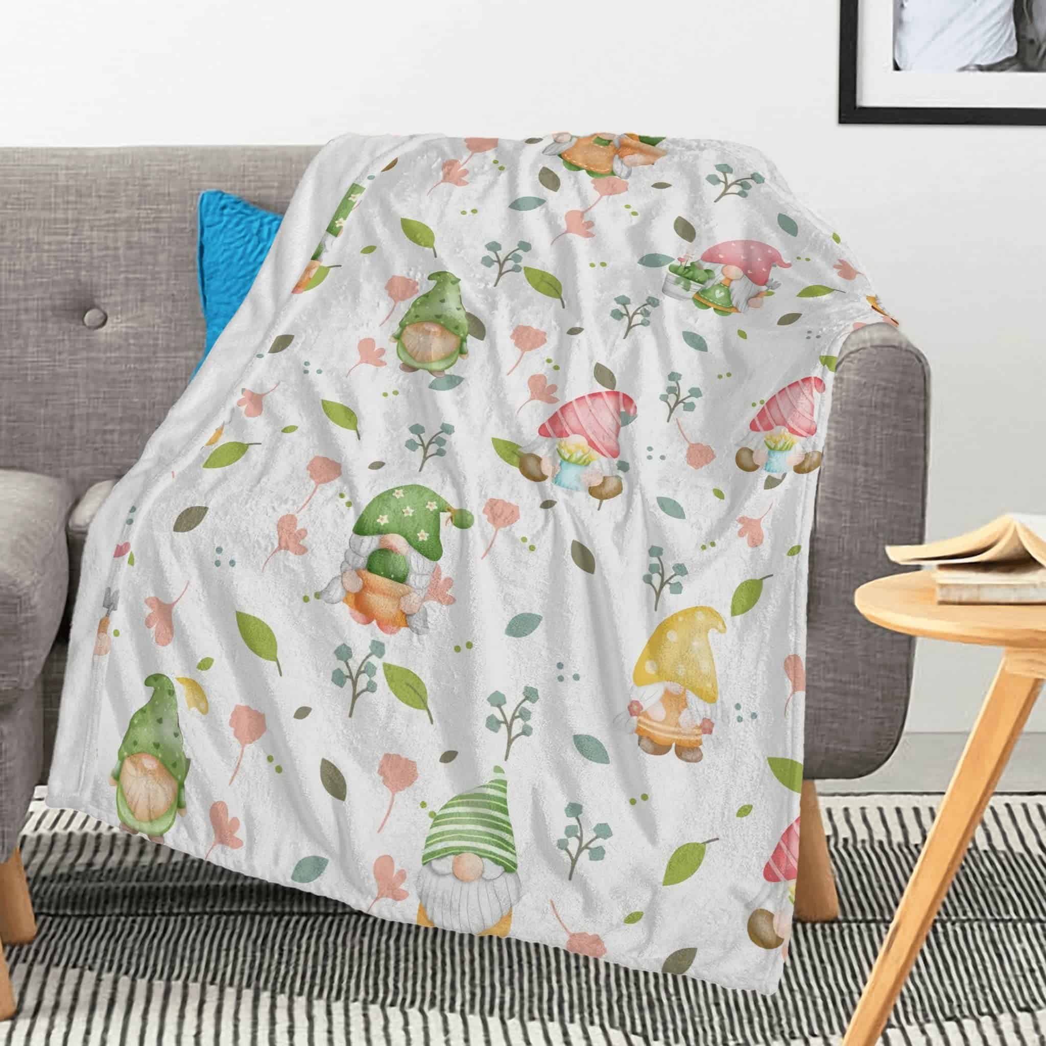 Manta Suave de Lujo de Pascua Conejito Lindo Flor Cálida