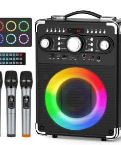 Máquina de Karaoke HWWR con 3 Micrófonos para Adultos y