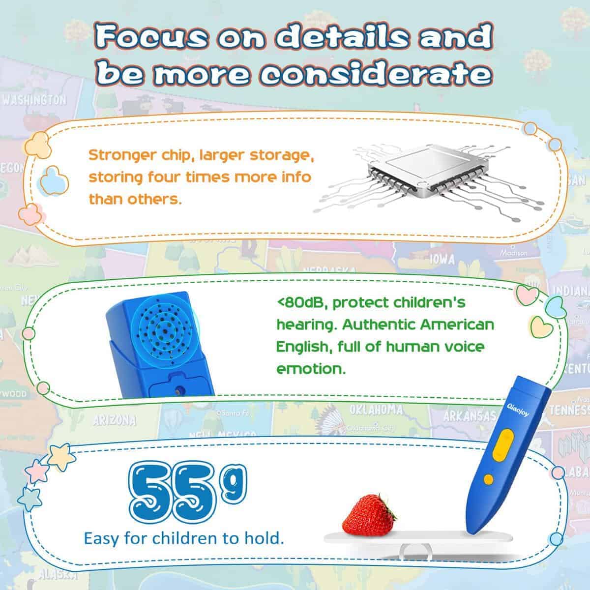 Mapa Bilingüe Interactivo Qiaojoy para Niños Mapa de EE. - Imagen 7