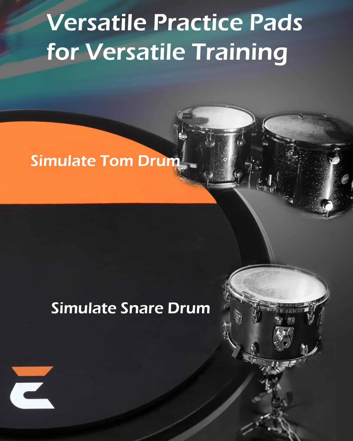 EHWD 10� Tambor Pad de Práctica, Doble Superficie y - Imagen 4