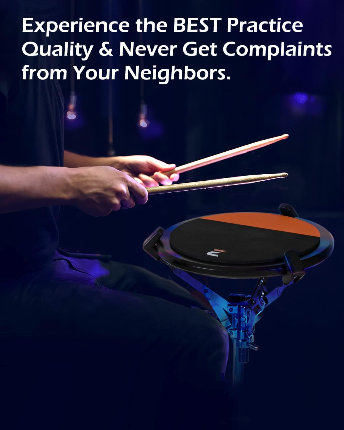 EHWD 10� Tambor Pad de Práctica, Doble Superficie y - Imagen 8