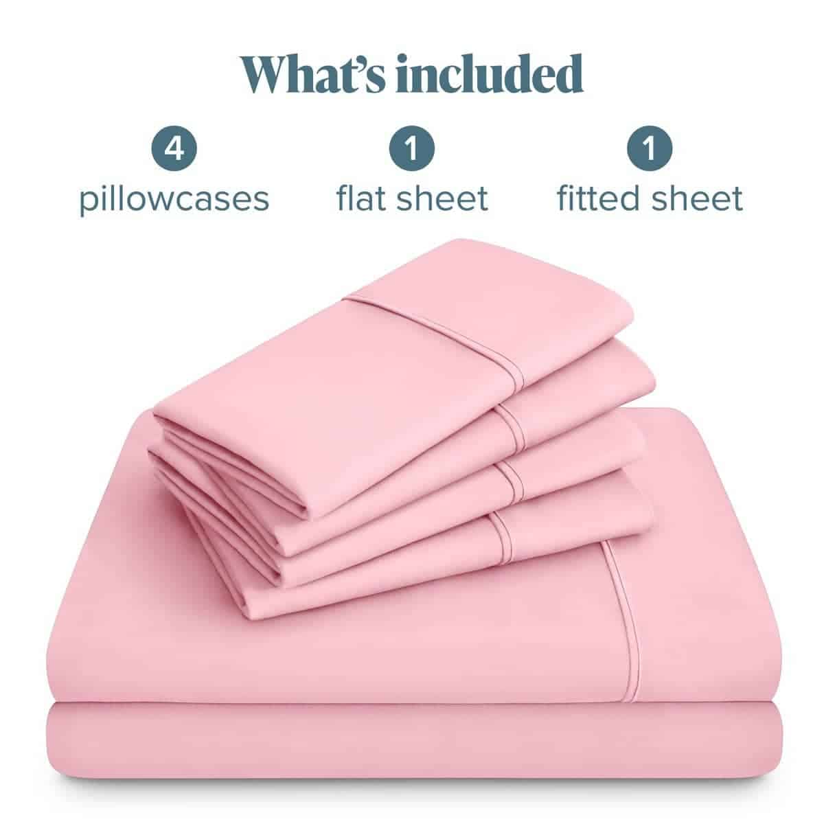 Juego de sábanas de lujo para hotel Bare Home -Rosa Claro - Imagen 8