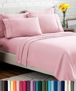 Juego de sábanas Twin XL Bare Home - -Rosa Claro