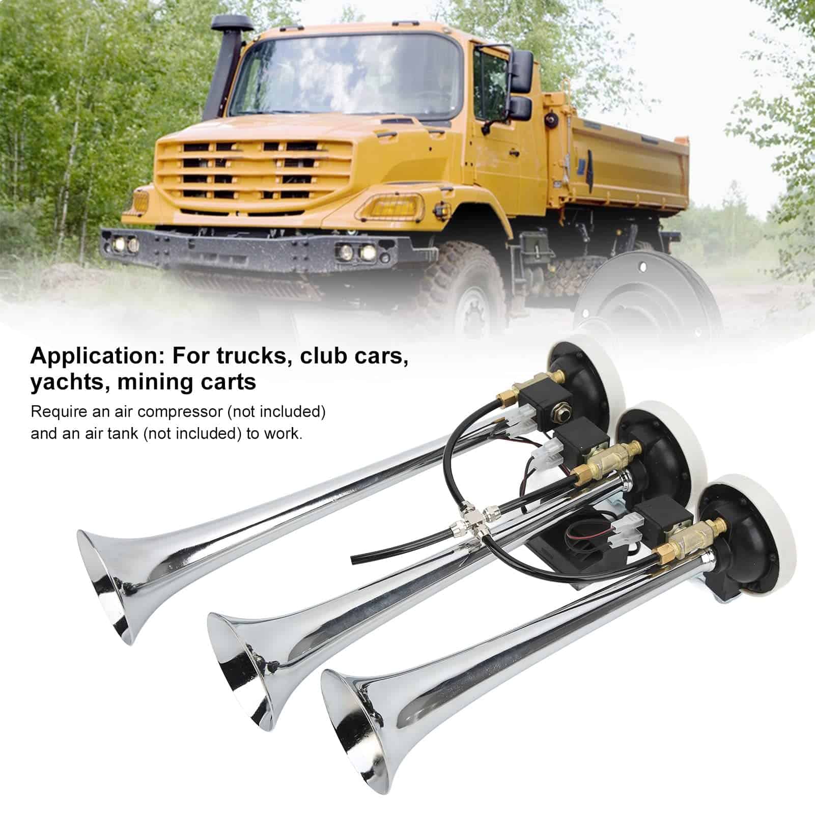 Trompeta Musical Car 3, DC 12V/24V Sonido Súper Fuerte - Imagen 4