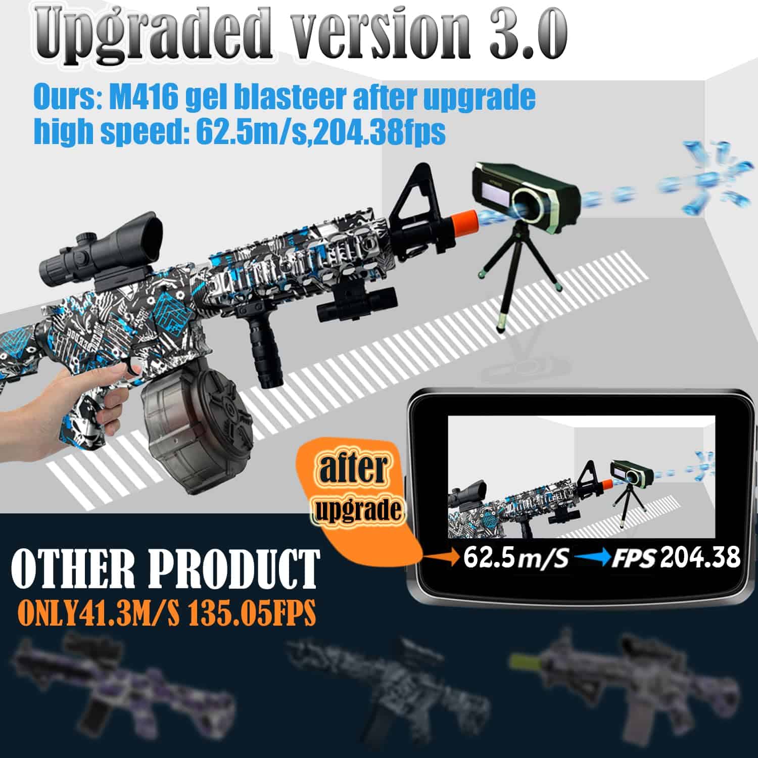 ZoffyFabrizio Pistola lanzadora de bolas de gel de espuma, - Imagen 4