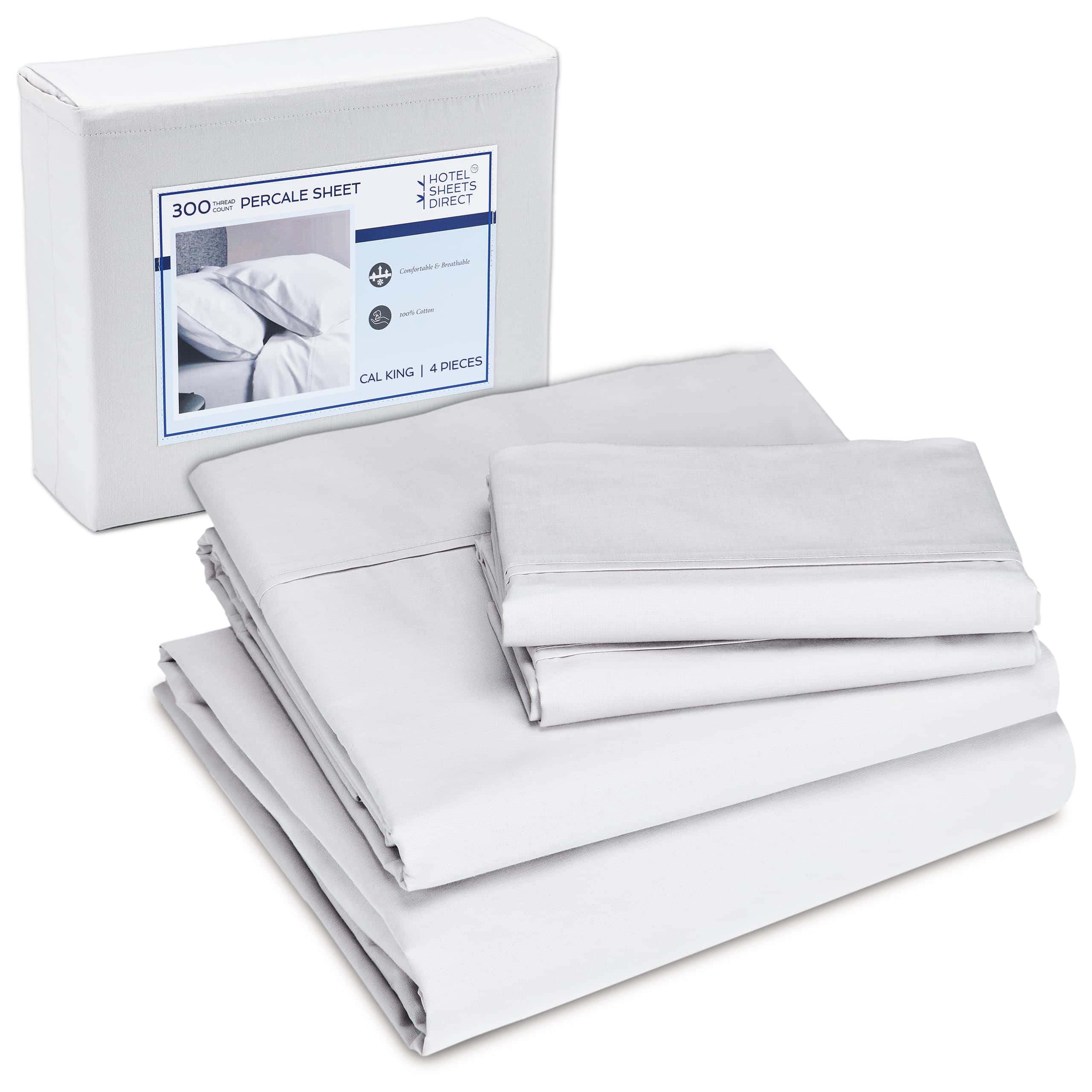 Juego de sábanas 100% de algodón de Hotel Sheets Direct, 4