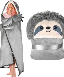 Manta con capucha de perezoso para adultos - Súper suave y