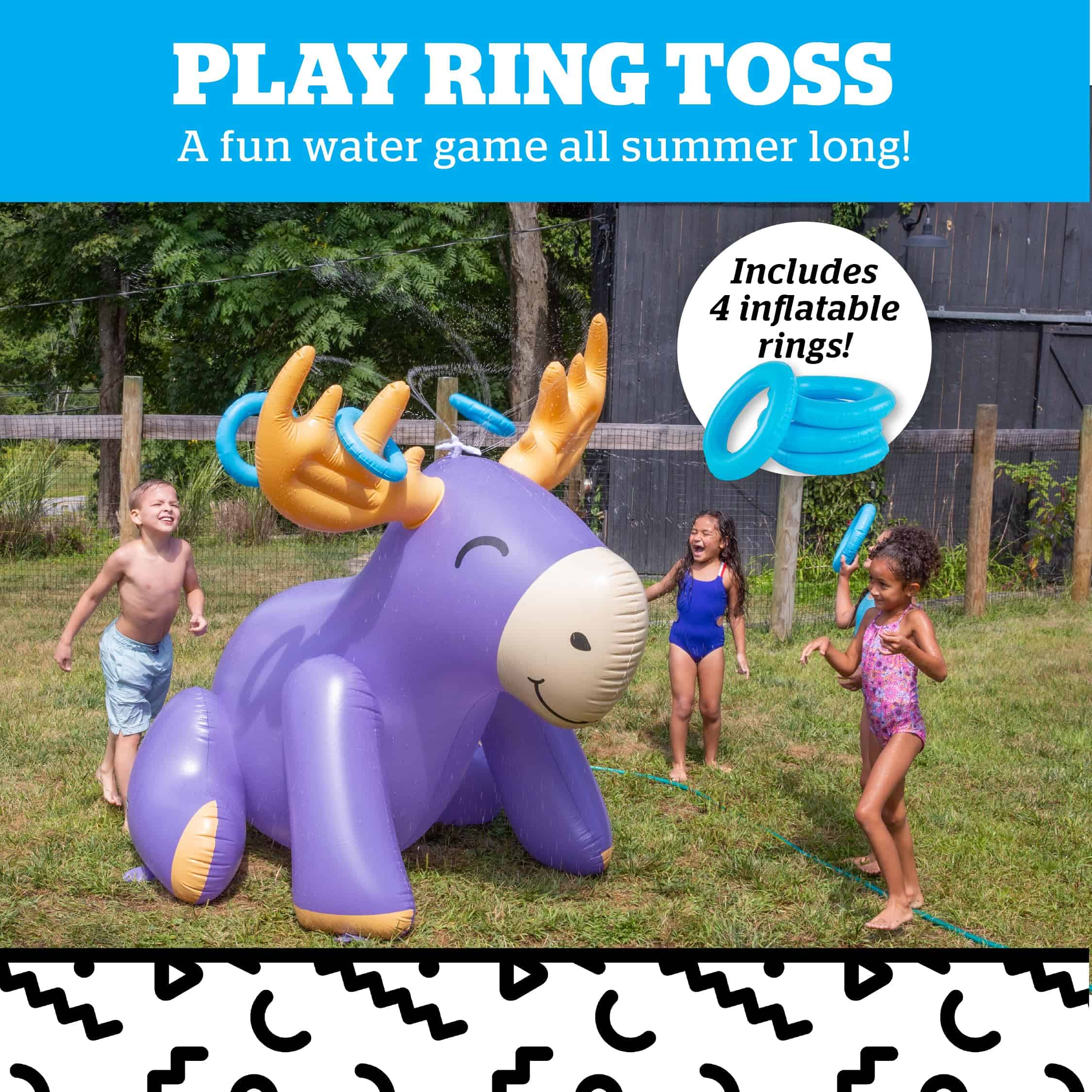 BigMouth Inc. Gigante Moose Ring Toss Inflable Rociador, - Imagen 4