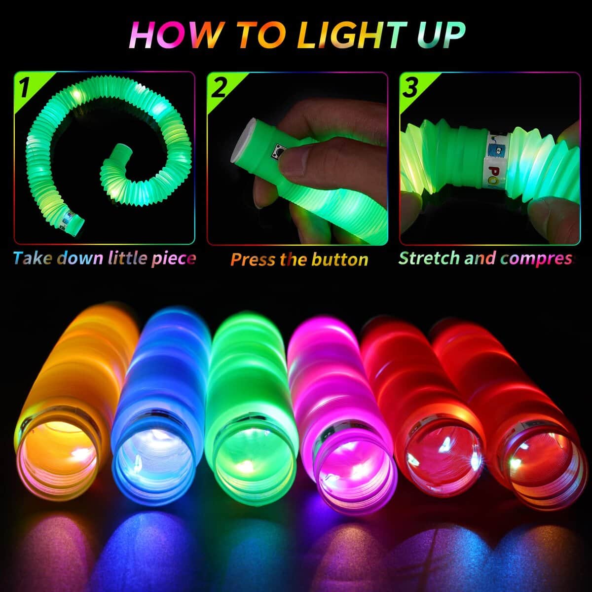 AIRNEY 48 PCS Glow in The Dark Party Supplies, Light Up LED - Imagen 6
