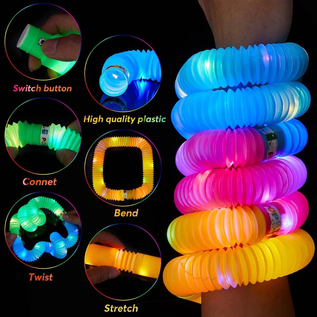 AIRNEY 48 PCS Glow in The Dark Party Supplies, Light Up LED - Imagen 5