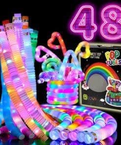 AIRNEY 48 PCS Glow in The Dark Party Supplies, Light Up LED