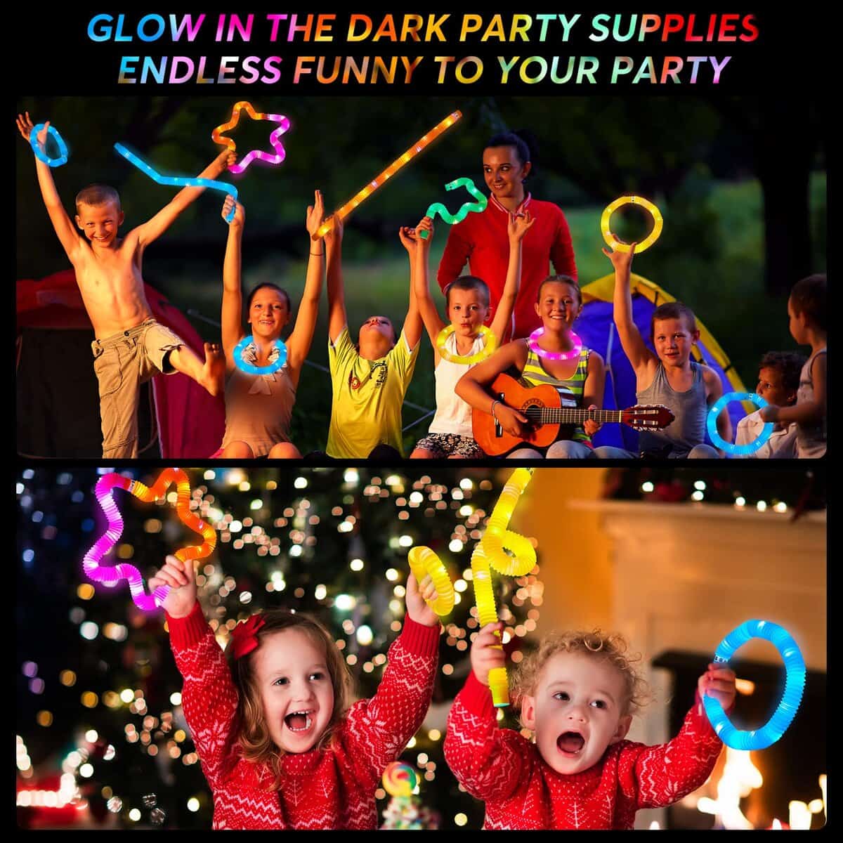 AIRNEY 48 PCS Glow in The Dark Party Supplies, Light Up LED - Imagen 4