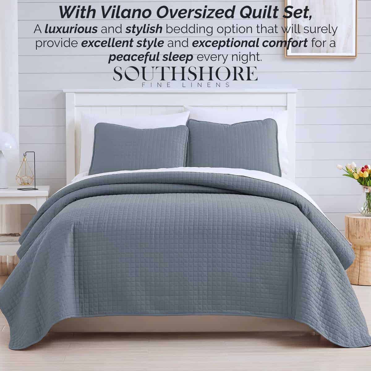 Juego de Edredón Oversized King de Southshore -Azul Slate - Imagen 8