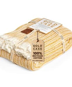 Manta de Tiro con Estuche Dorado para Sofá - Mantas y