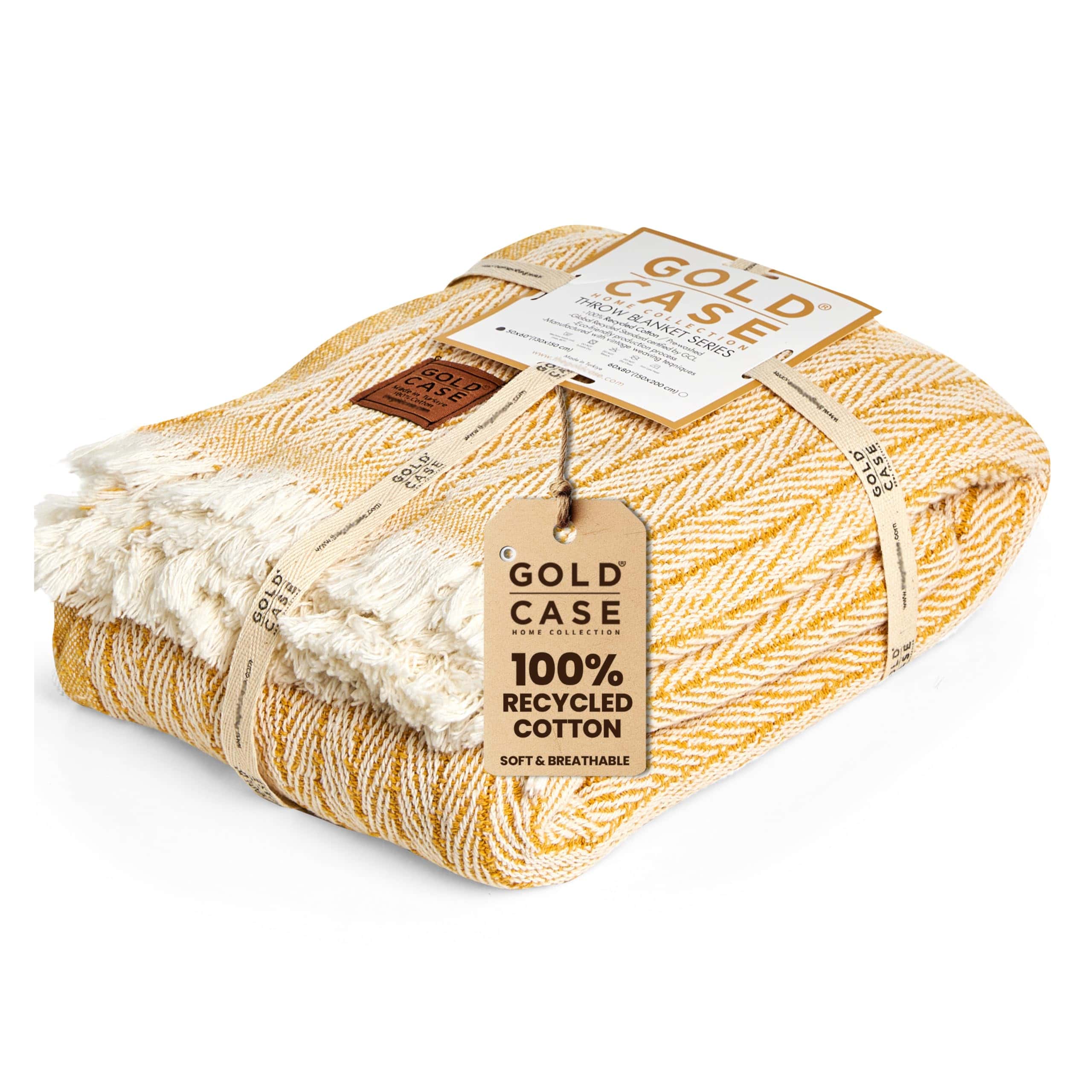 Manta de Tiro con Estuche Dorado para Sofá - Mantas y