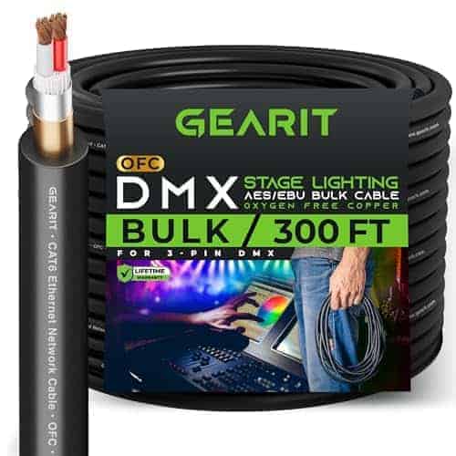 Cable para Iluminación de Escenario GearIT DMX, 300 pies de