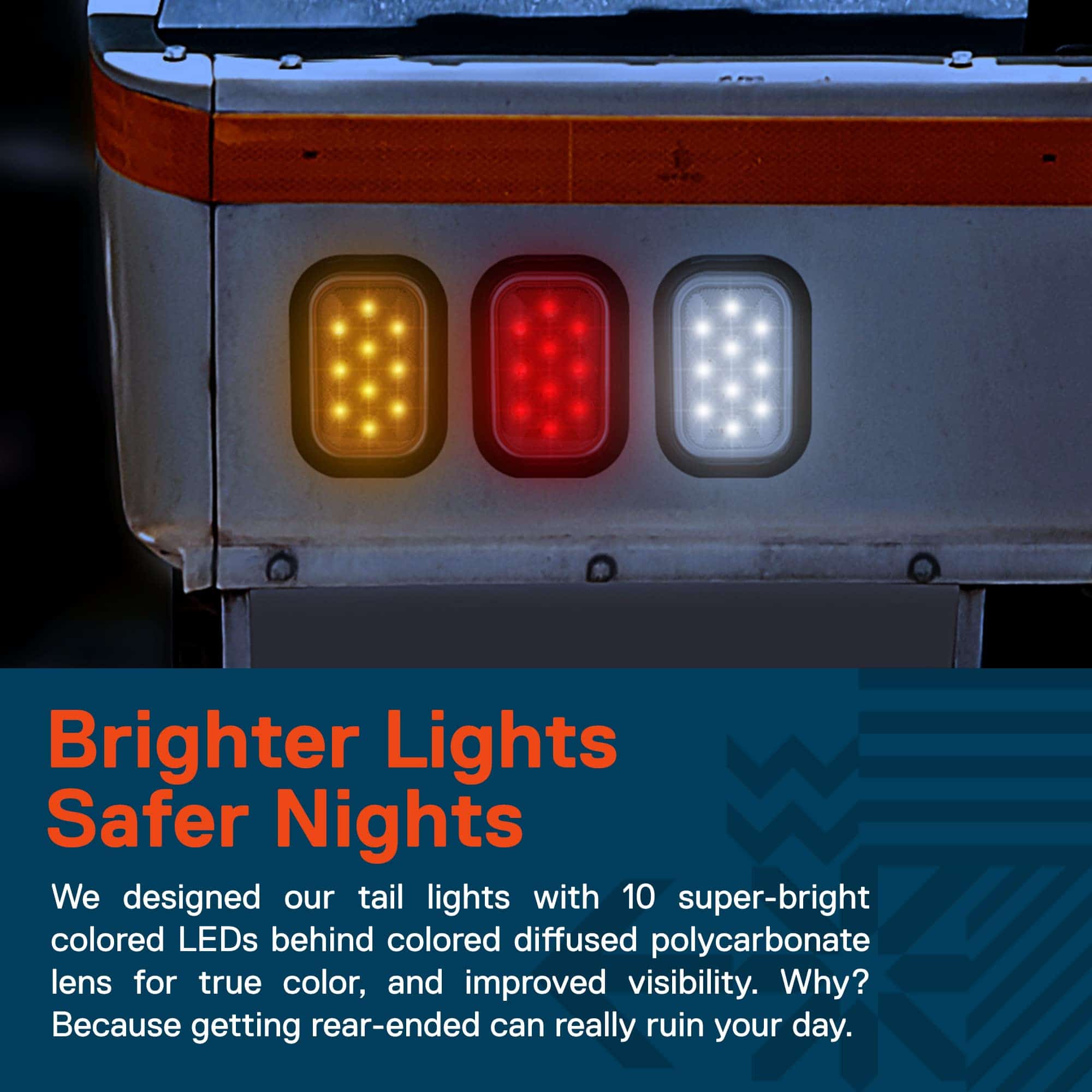 Juego de 4 luces traseras LED rectangulares rojas y 2 - Imagen 5