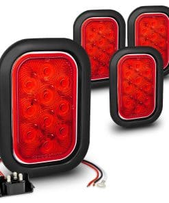 Juego de Luces Traseras LED Rectangulares Rojas de 5" x 3"