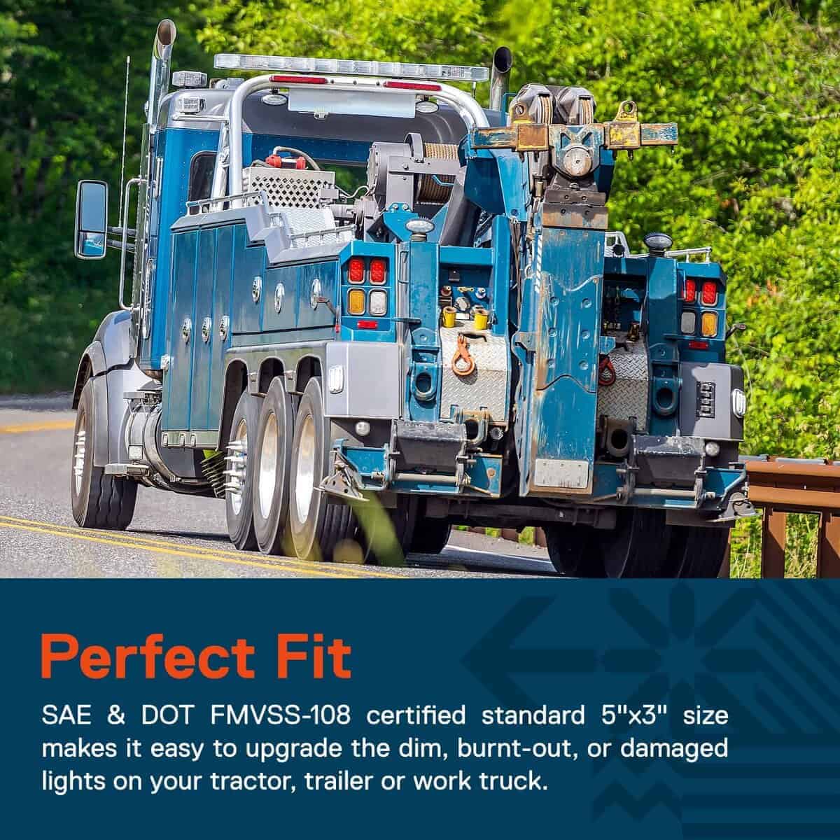 Juego de 4 luces traseras LED rectangulares rojas y 2 - Imagen 3