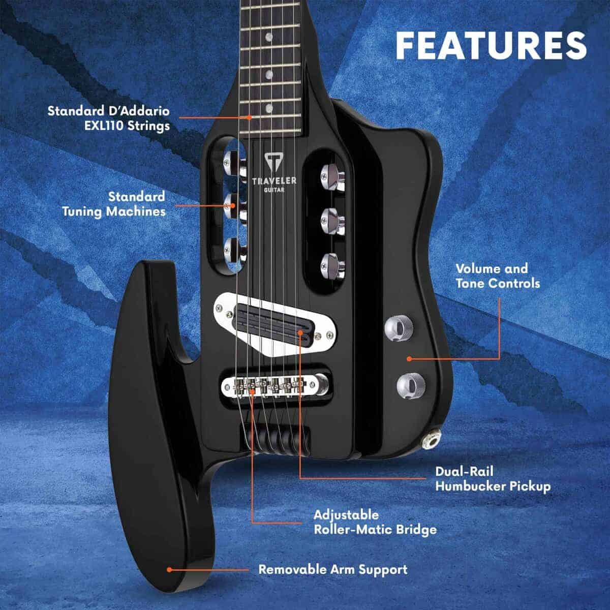 Guitarra Eléctrica de Viaje Traveler Speedster | Negro - Imagen 3