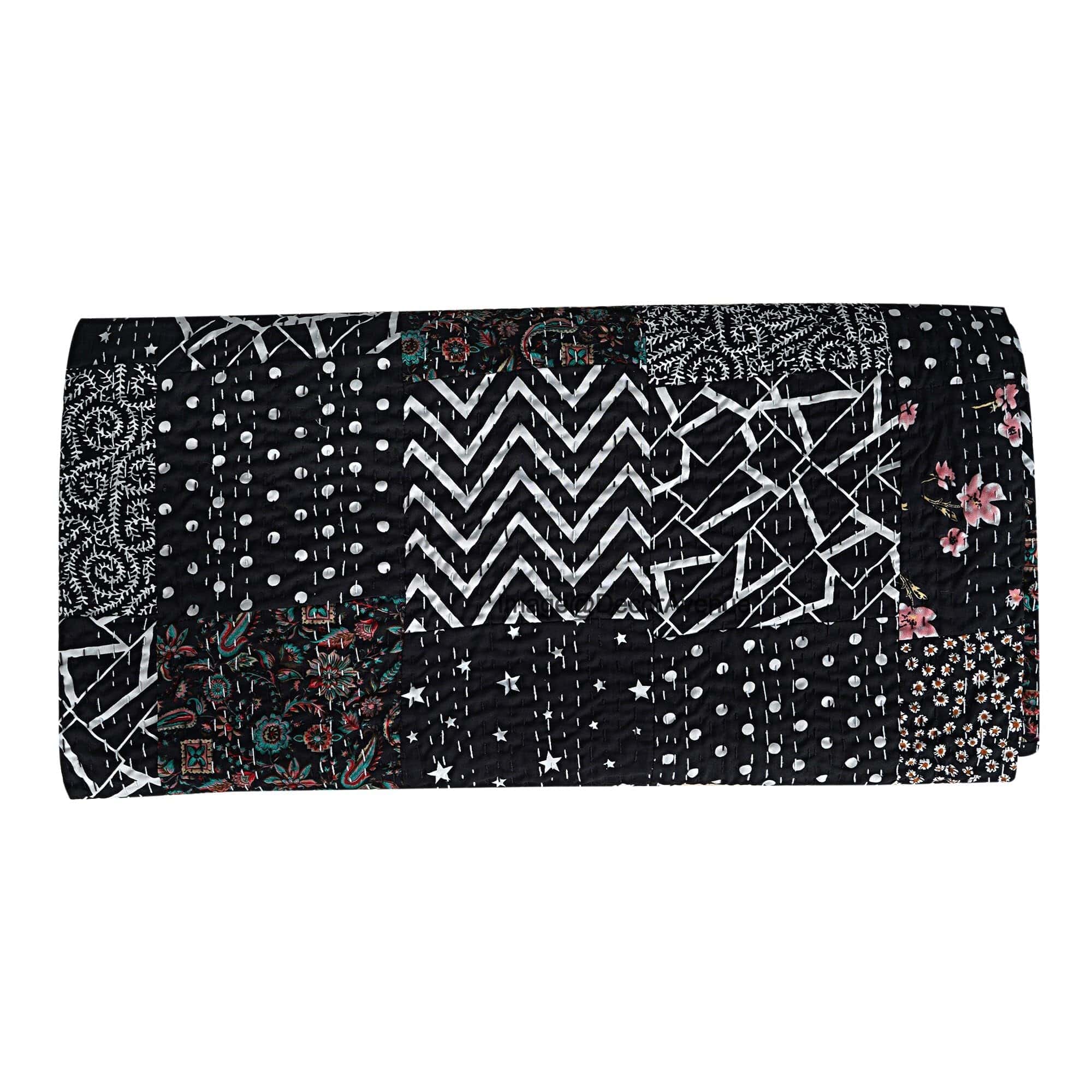 Colcha Kantha Patchwork DecorAvenue, Cobertor, Cubierta de - Imagen 4