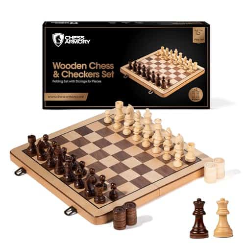 Juego de Ajedrez y Damas Premium de Chess Armory - Tablero