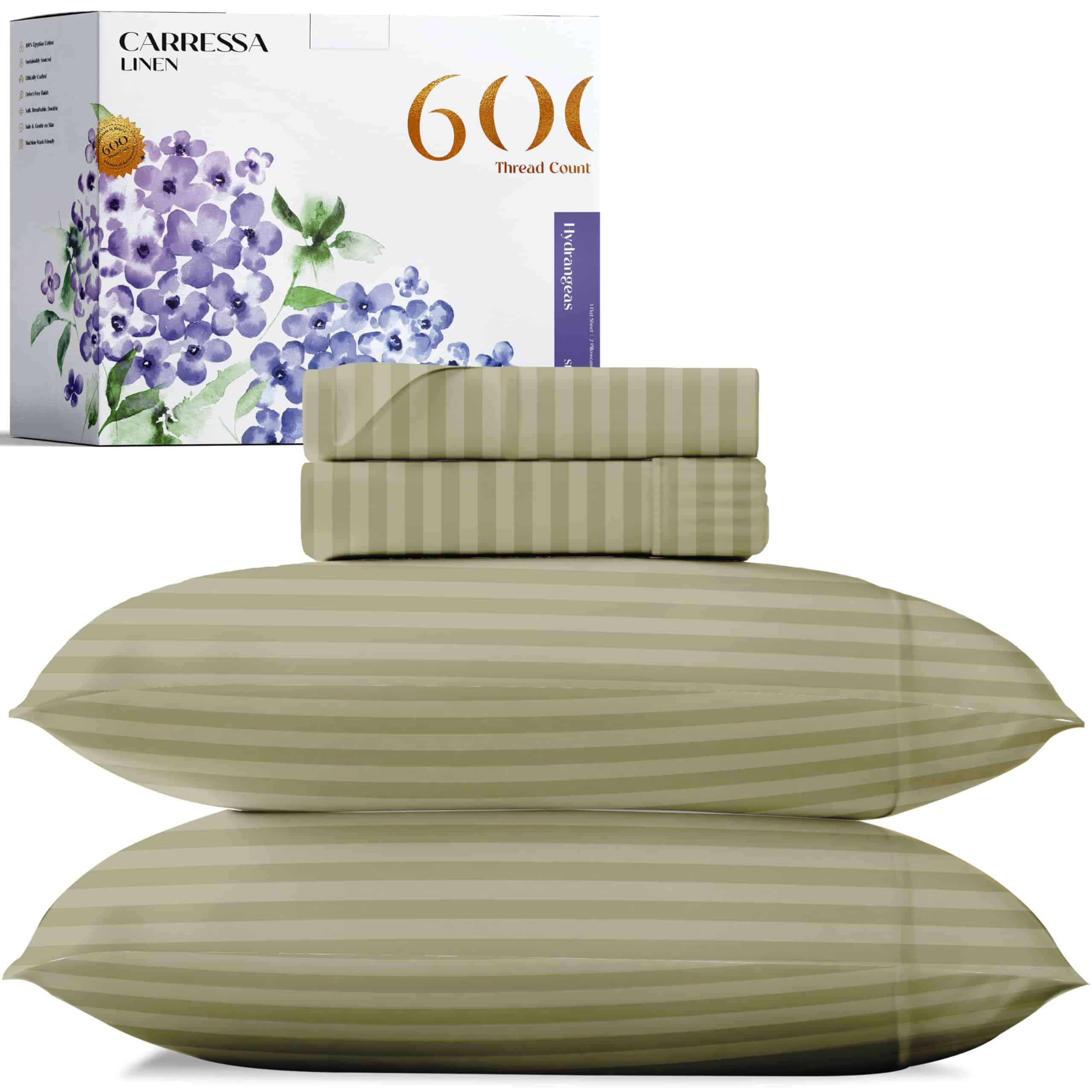 Juego de Sábanas Rayadas Carressa Linen Luxury Egyptian