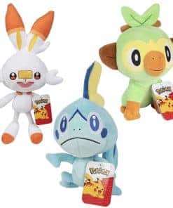 Paquete de 3 peluches Pokemon 8" Grookey, Sobble y