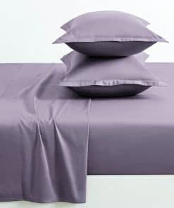 Juego de sábanas de color sólido de lujo -Violeta Iris