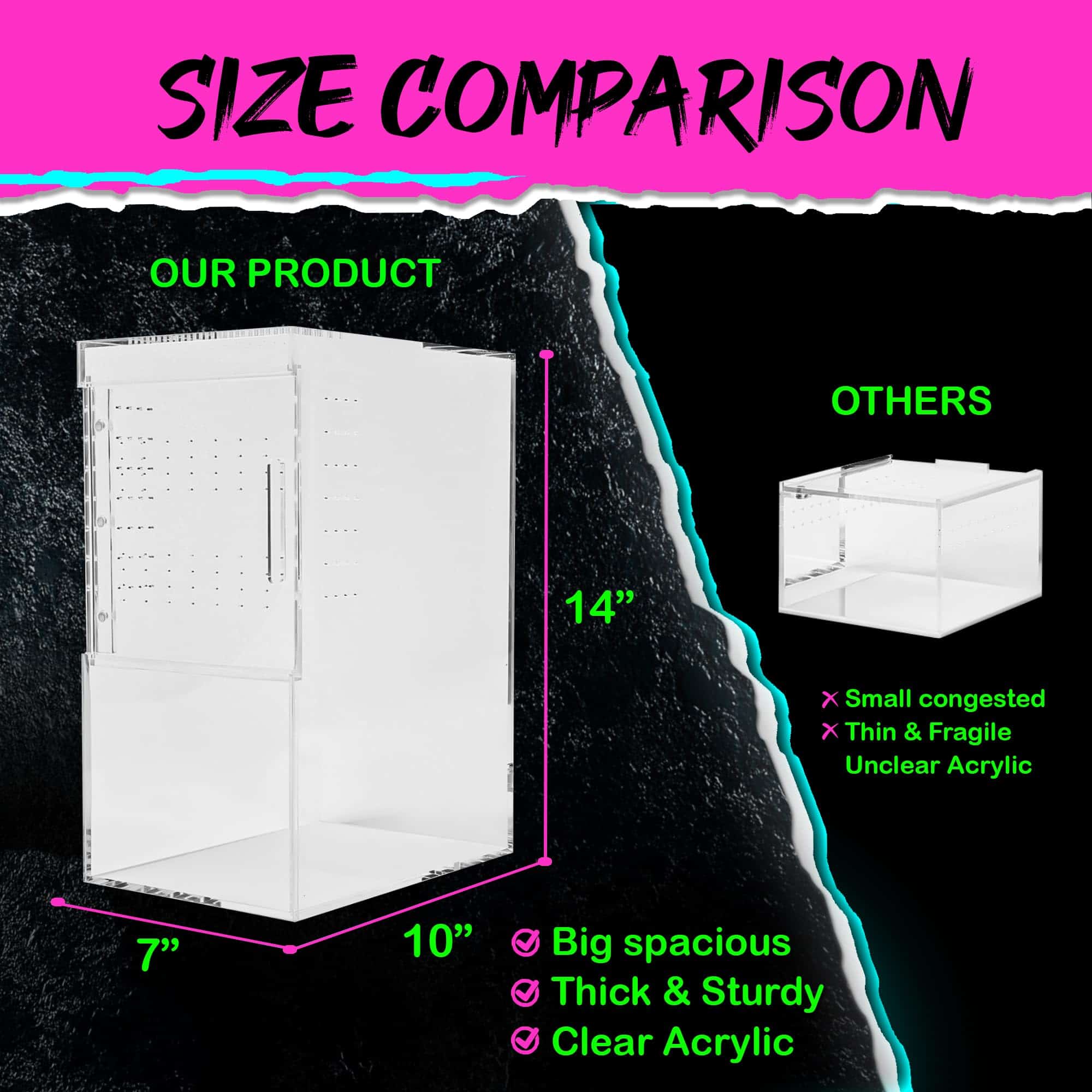 Terrario de Tarántula XL (10�x7�x14�) Terrario de Reptiles - Imagen 4