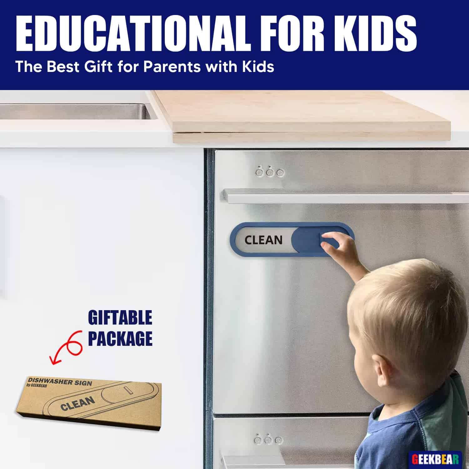 Señal deslizante para lavavajillas limpio sucio GEEKBEAR - Imagen 6