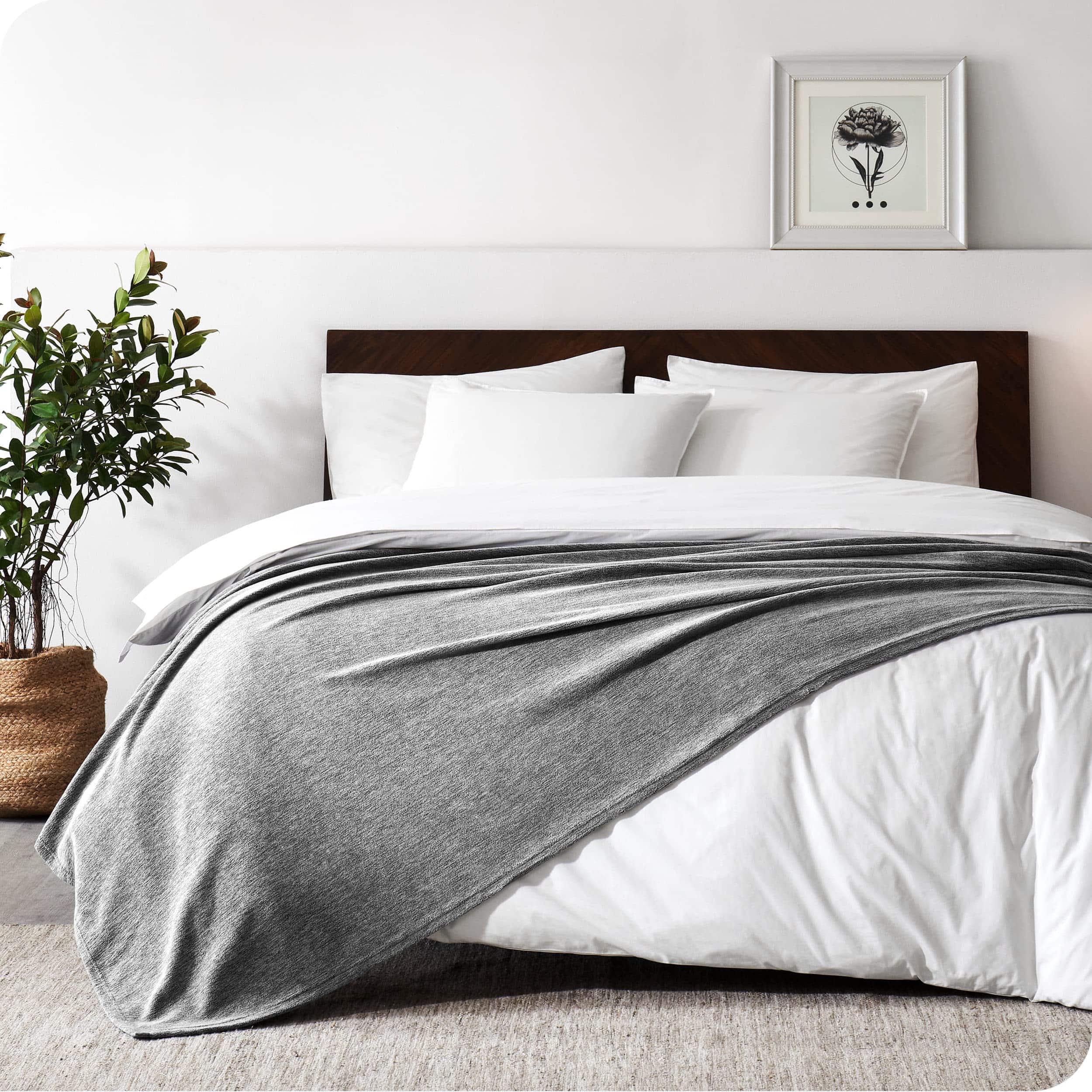 Manta Polar Bare Home - Extra Larga - Gris Claro Jaspeado - - Imagen 4