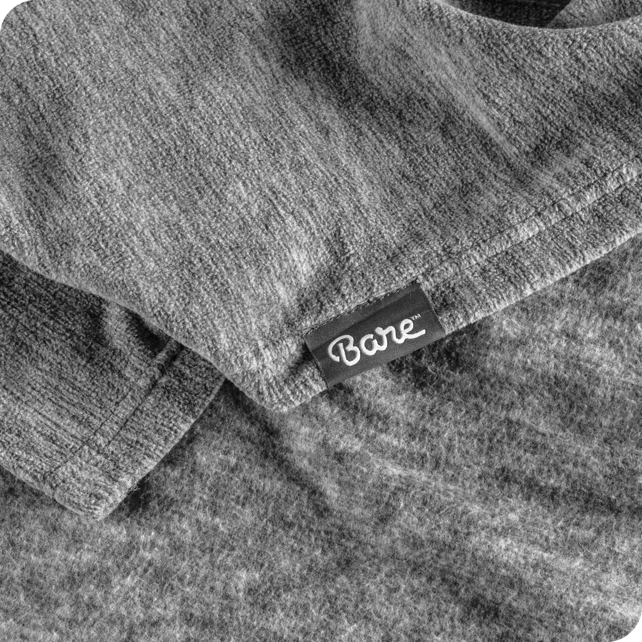 Manta Polar Bare Home - Extra Larga - Gris Claro Jaspeado - - Imagen 5