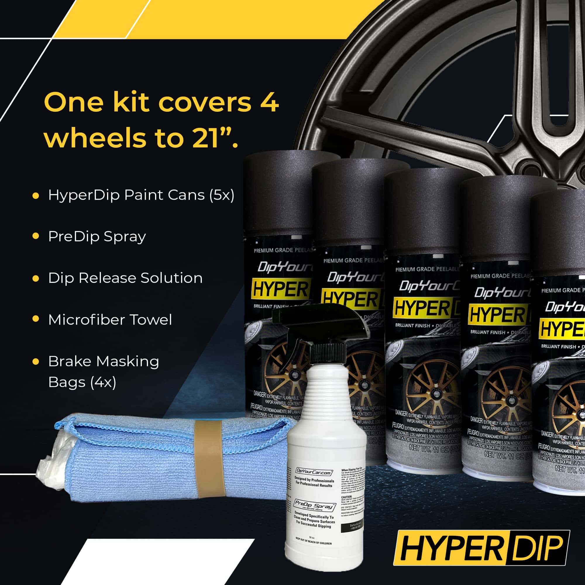 Kit de Pintura para Ruedas DipYourCar HyperDip, Set DIY de - Imagen 7