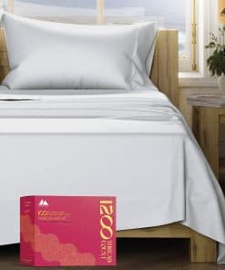 Juego de Sábanas de 4 Piezas de 1200 Hilos de Algodón