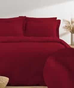 Juego de Funda de Edredón de Algodón Pizuna -Rojo de Lujo a