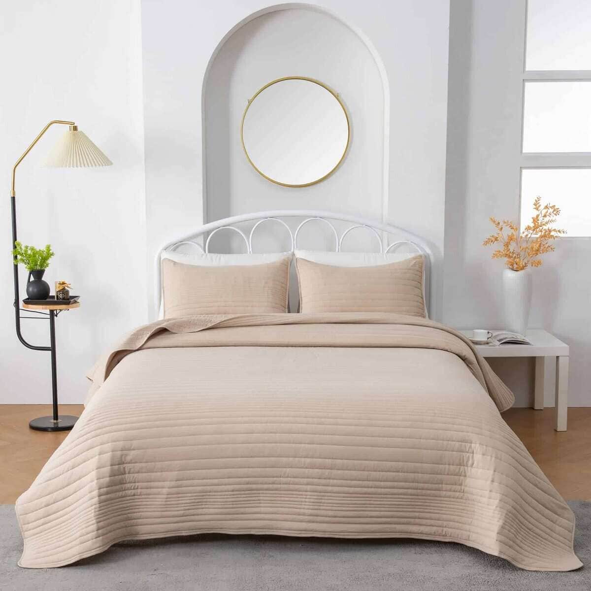 Juego de Colchas Tamaño Completo Reina Color Taupe | Colcha - Imagen 6