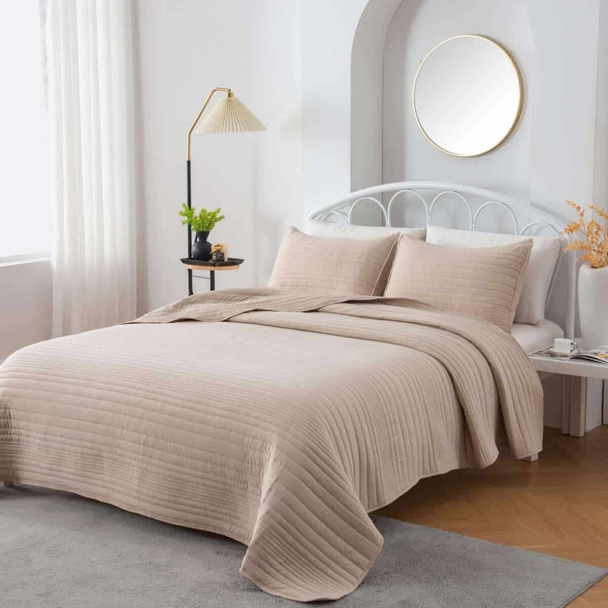 Juego de Colchas Tamaño Completo Reina Color Taupe | Colcha - Imagen 4