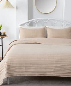 Juego de Colchas Tamaño Completo Reina Color Taupe | Colcha