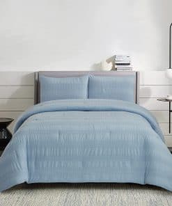 Set de Edredón King Style Quarters Azul Suave - Juego de