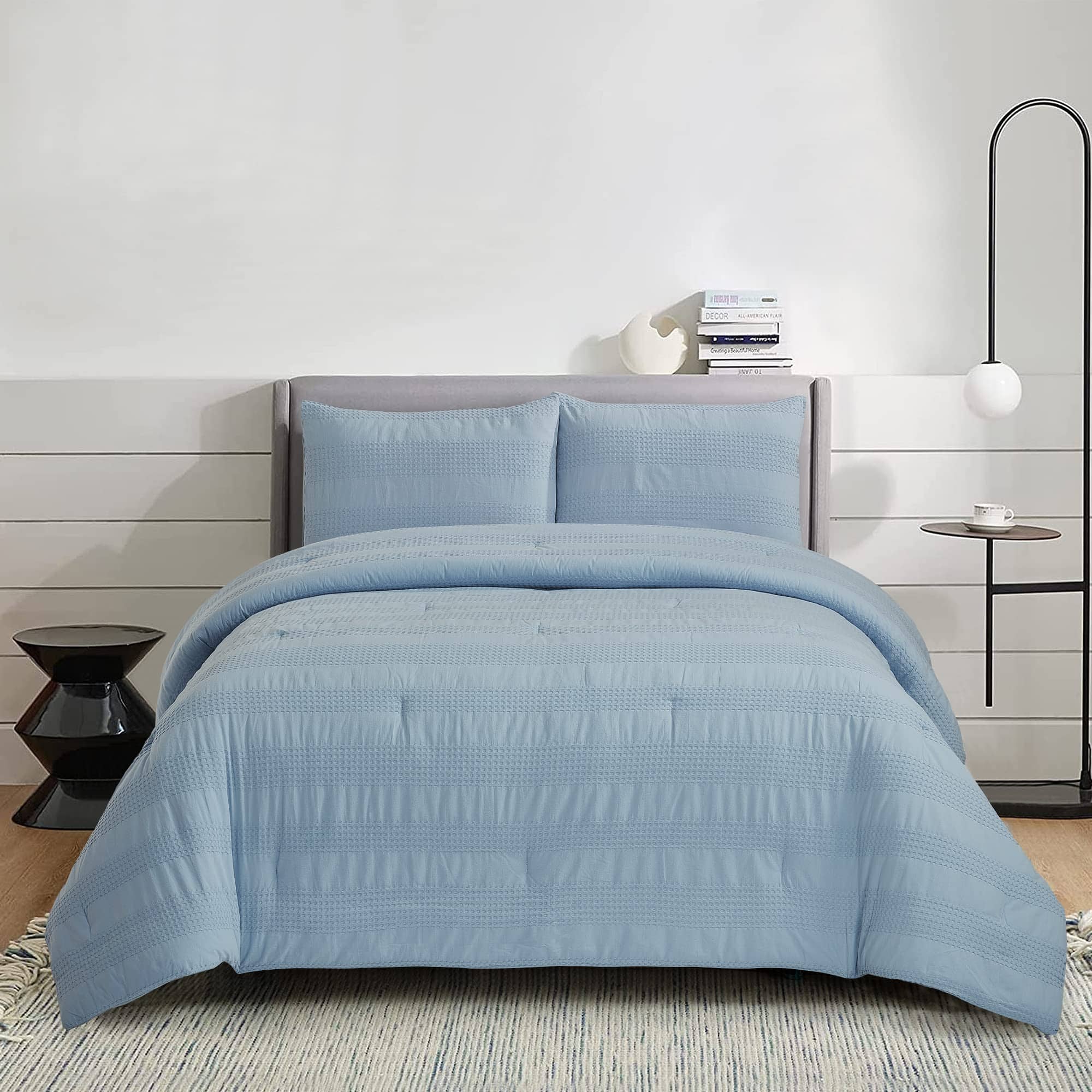 Set de Edredón King Style Quarters Azul Suave - Juego de