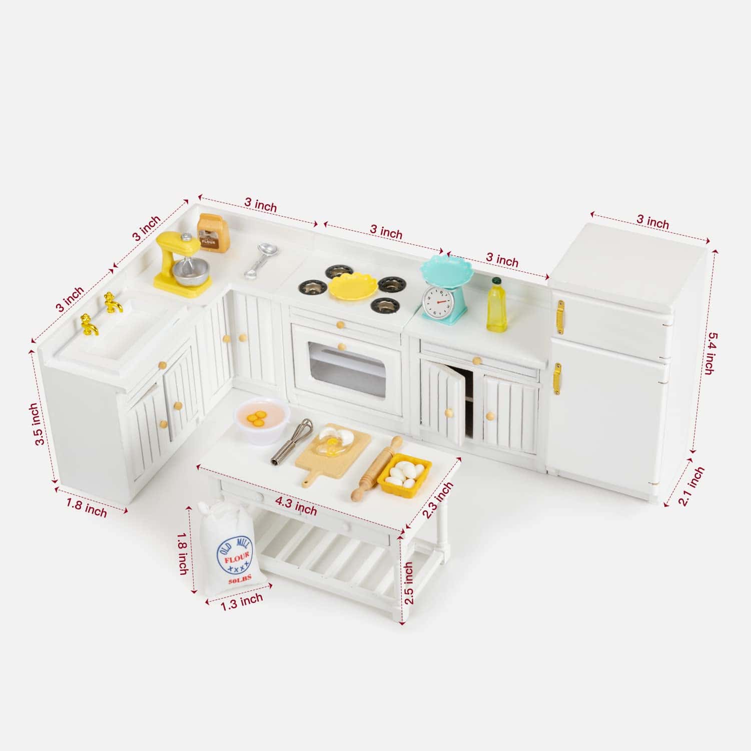 Muebles de Casa de Muñecas de Madera Keldoner Escala 1:12, - Imagen 3